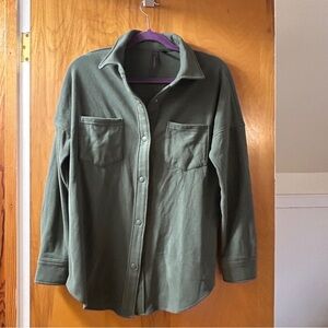 Olive Green Cozy Shacket